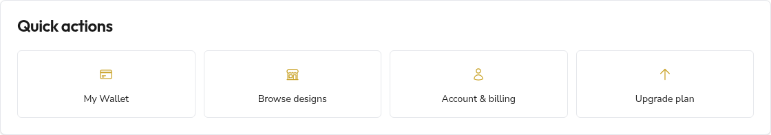 Dashboard quick actions