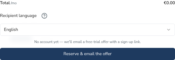 The offer controls on a draft