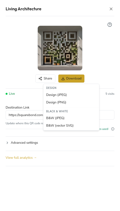 The Download menu