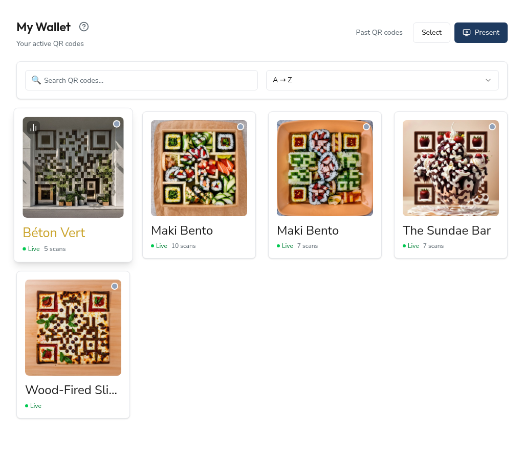 The Wallet grid