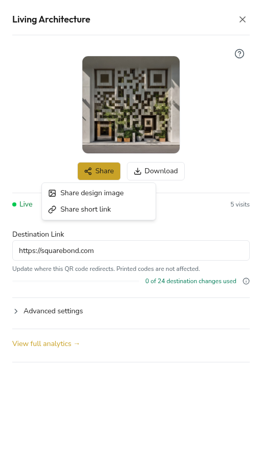 The Share menu
